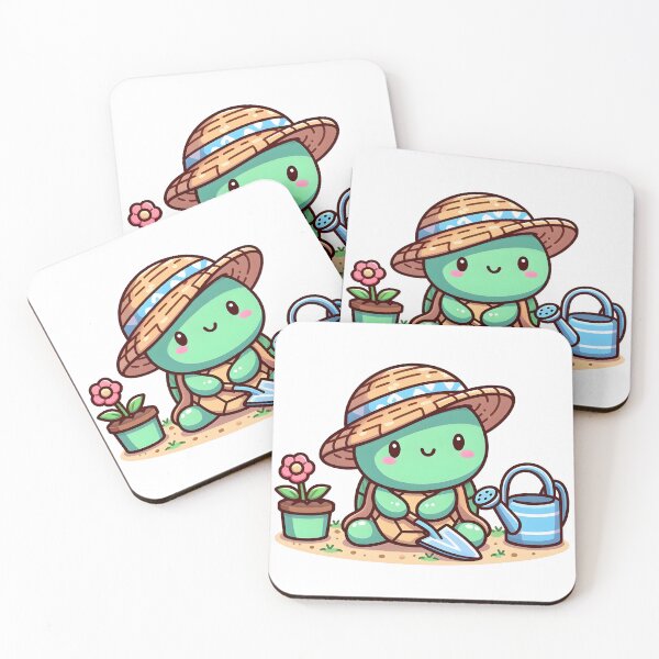 Item preview, Kawaii Turtle With Sunhat designed and sold by CanvasCutie.