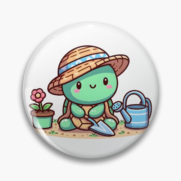 Item preview, Kawaii Turtle With Sunhat designed and sold by CanvasCutie.