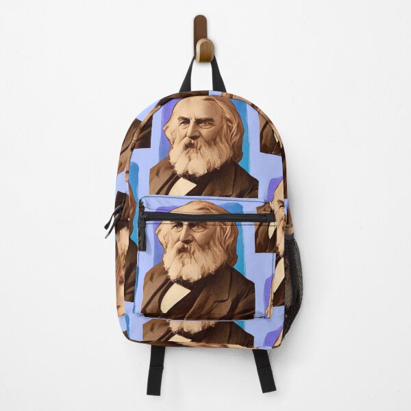 Item preview, American Poet Henry Wadsworth Longfellow - blue - illustration  designed and sold by Litstoy.