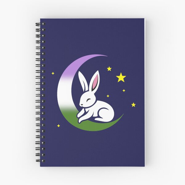 Item preview, Cute Bunny Rabbit on a Genderqueer Pride Flag Moon, Discreet Queer Pride Design designed and sold by Travelslightly.