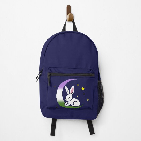 Item preview, Cute Bunny Rabbit on a Genderqueer Pride Flag Moon, Discreet Queer Pride Design designed and sold by Travelslightly.