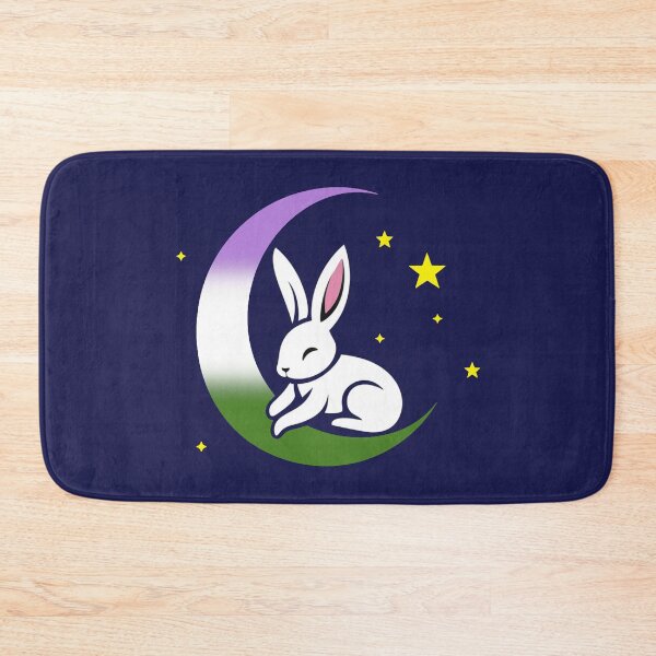Item preview, Cute Bunny Rabbit on a Genderqueer Pride Flag Moon, Discreet Queer Pride Design designed and sold by Travelslightly.
