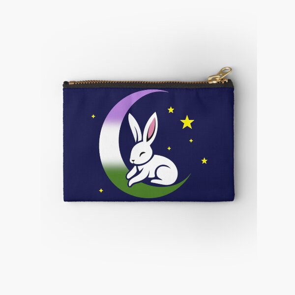 Item preview, Cute Bunny Rabbit on a Genderqueer Pride Flag Moon, Discreet Queer Pride Design designed and sold by Travelslightly.