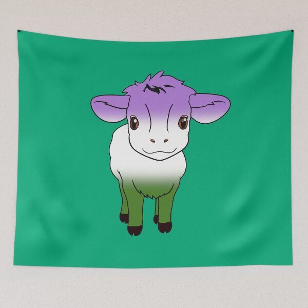 Item preview, Cute Genderqueer Pride Flag Cow, Kawaii Queer Pride Design designed and sold by Travelslightly.