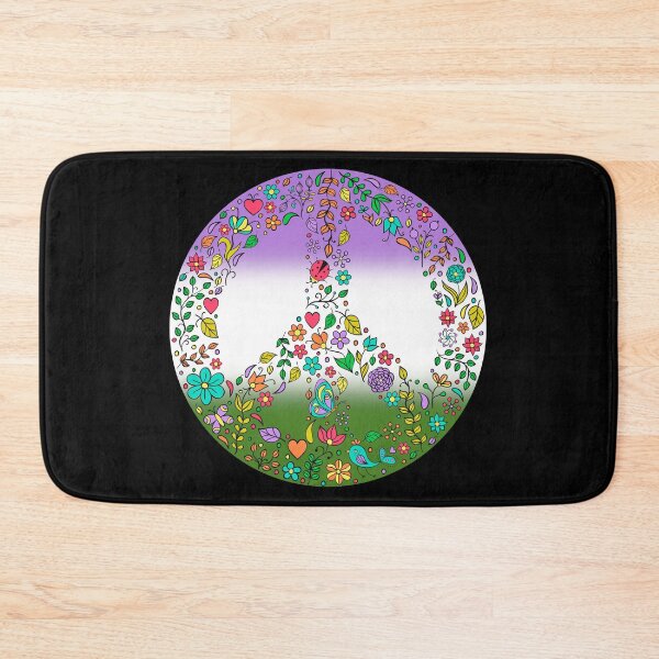 Item preview, Hippie Vibes Genderqueer Pride Flag Peace Sign, Subtle Queer Pride Design designed and sold by Travelslightly.