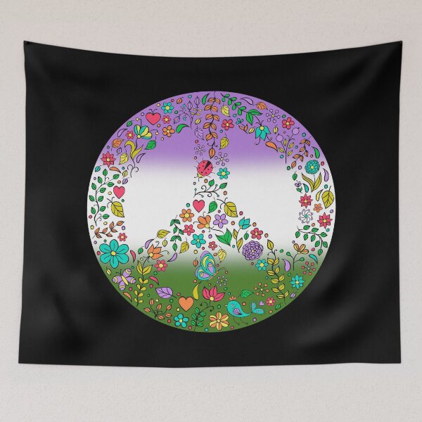 Item preview, Hippie Vibes Genderqueer Pride Flag Peace Sign, Subtle Queer Pride Design designed and sold by Travelslightly.