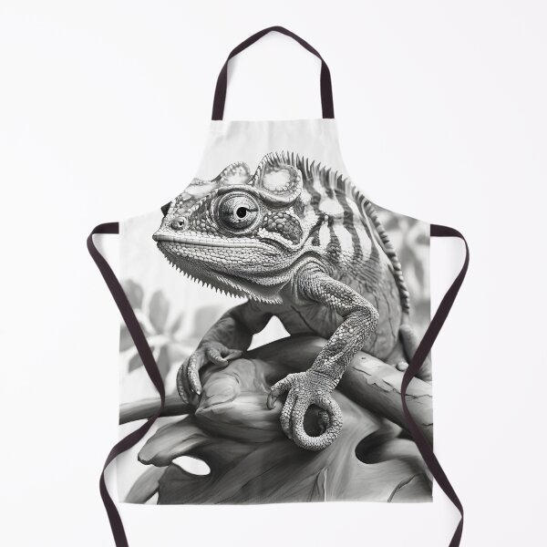 Item preview, Black and white Chameleon pencil drawing designed and sold by Pencil-Art.
