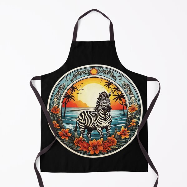 Item preview, Zebra and Palm Trees at Sunset Adorned with Hawaiian Orchids designed and sold by NautiChic.