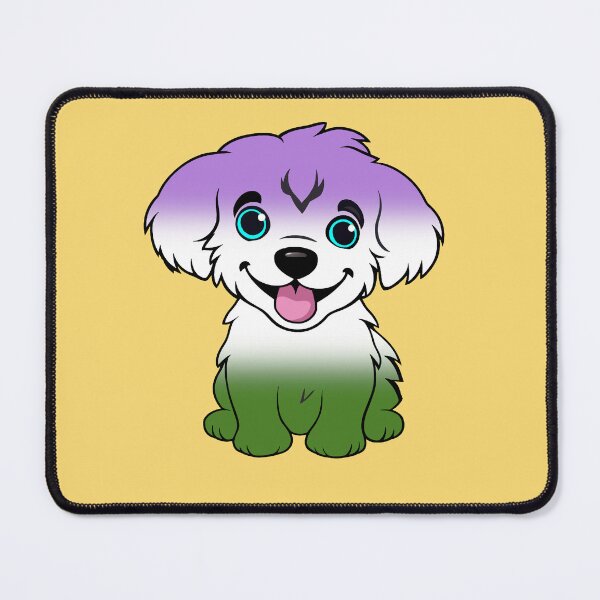 Item preview, Cute Genderqueer Pride Flag Puppy, Subtle Queer Kawaii Dog Design designed and sold by Travelslightly.