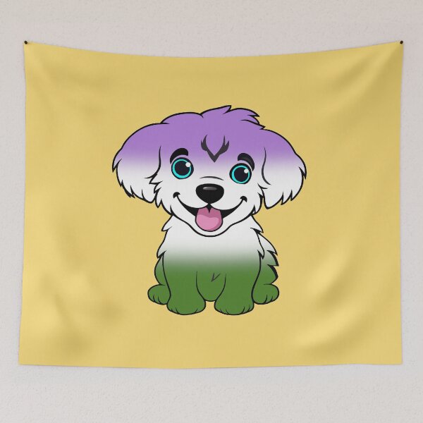 Item preview, Cute Genderqueer Pride Flag Puppy, Subtle Queer Kawaii Dog Design designed and sold by Travelslightly.