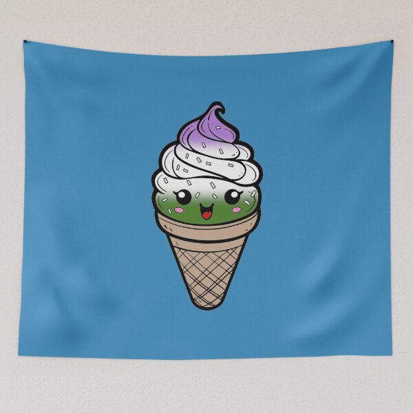Item preview, Sweet Genderqueer Pride Flag Ice Cream, Subtle Queer Kawaii Ice Cream Cone Design designed and sold by Travelslightly.