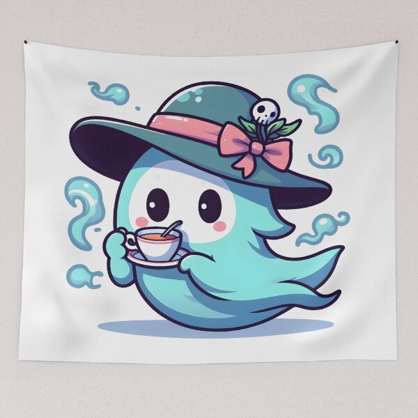 Item preview, Kawaii Breezy Lich With Teacup And Saucer designed and sold by CanvasCutie.