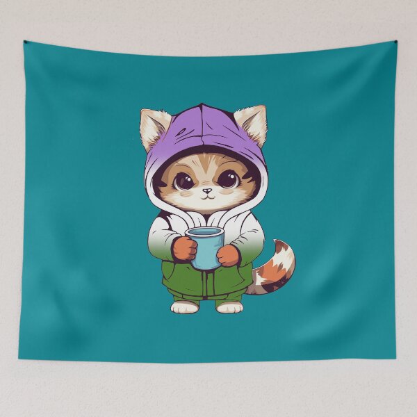 Item preview, Cute Genderqueer Pride Flag Cat, Subtle Queer Kawaii Cat Design designed and sold by Travelslightly.