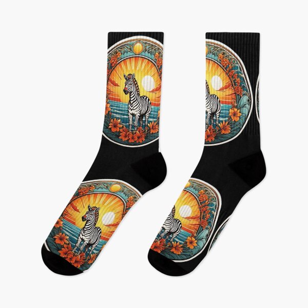 Item preview, African Zebra at Sunset with Hawaiian Orchids designed and sold by NautiChic.