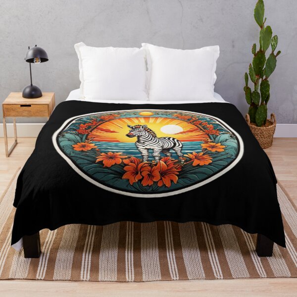 Item preview, African Zebra at Sunset with Hawaiian Orchids designed and sold by NautiChic.
