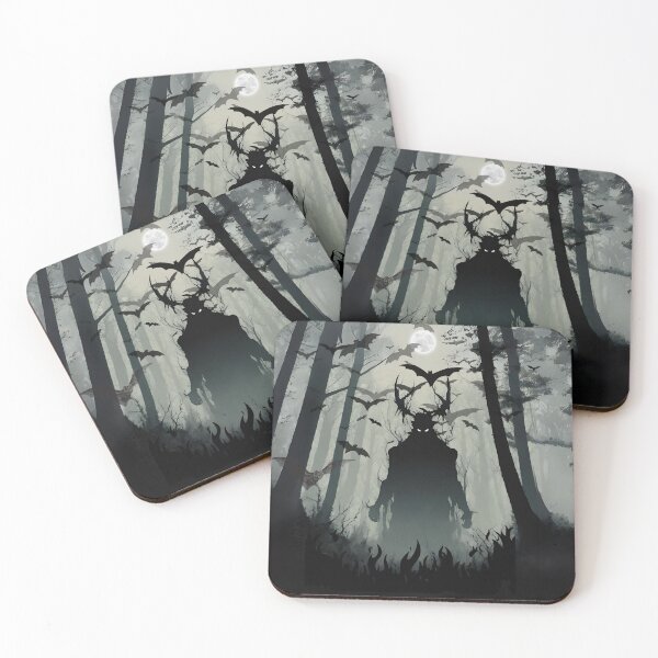 Item preview, Devil in the dark forest with bats in the moon night designed and sold by DigiArtNDesign.