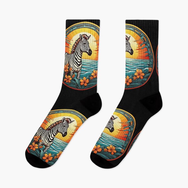 Item preview, Summertime Zebra at Sunset with Hawaiian Orchids designed and sold by NautiChic.