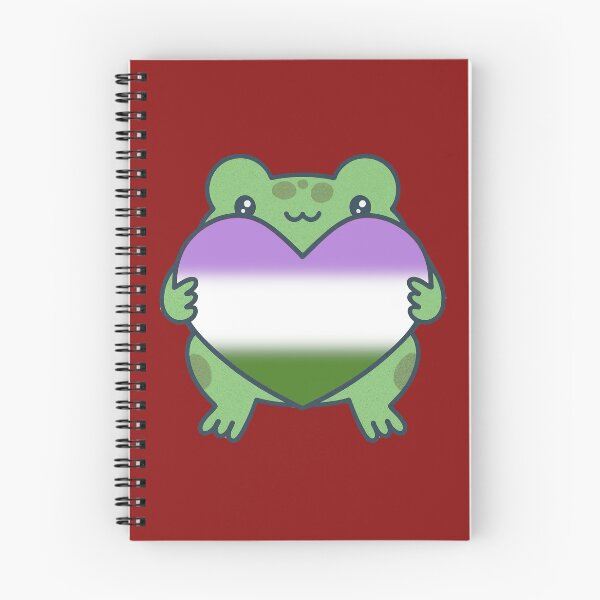 Item preview, Frog holding a heart with Genderqueer Pride Flag Colors , Queer Design designed and sold by Travelslightly.