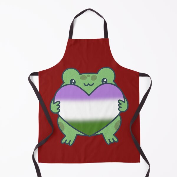 Item preview, Frog holding a heart with Genderqueer Pride Flag Colors , Queer Design designed and sold by Travelslightly.