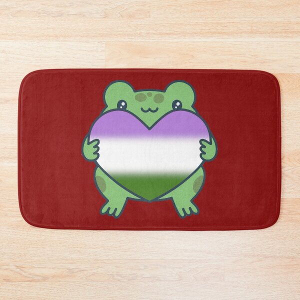 Item preview, Frog holding a heart with Genderqueer Pride Flag Colors , Queer Design designed and sold by Travelslightly.