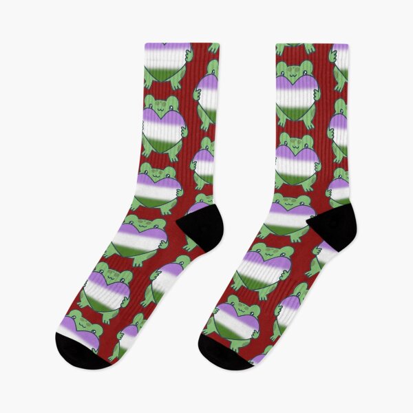 Item preview, Frog holding a heart with Genderqueer Pride Flag Colors , Queer Design designed and sold by Travelslightly.