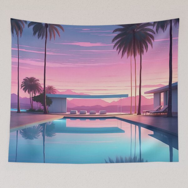 Item preview, Lavender Twilight: Modern Retreat Amidst Tropical Serenity designed and sold by ArtComixHaven.