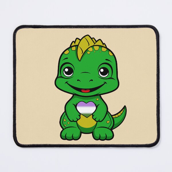 Item preview, Cute Genderqueer Pride Flag Dinosaur, Subtle Kawaii Queer Dino Design designed and sold by Travelslightly.