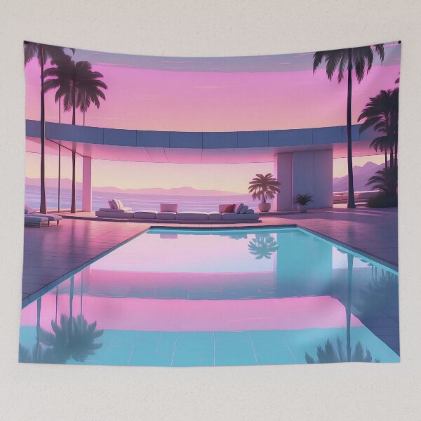 Item preview, Lavender Twilight: Modern Retreat Amidst Tropical Serenity designed and sold by ArtComixHaven.