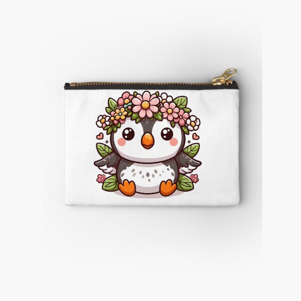 Item preview, Kawaii Puffin With Flower Crown designed and sold by CanvasCutie.