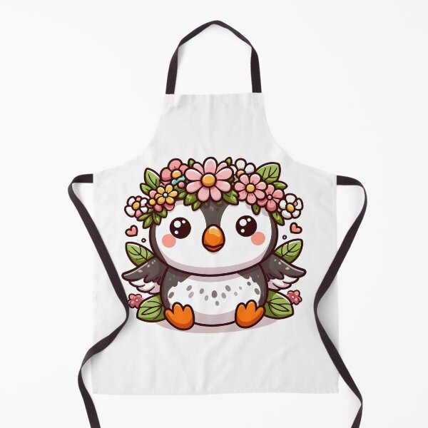 Item preview, Kawaii Puffin With Flower Crown designed and sold by CanvasCutie.