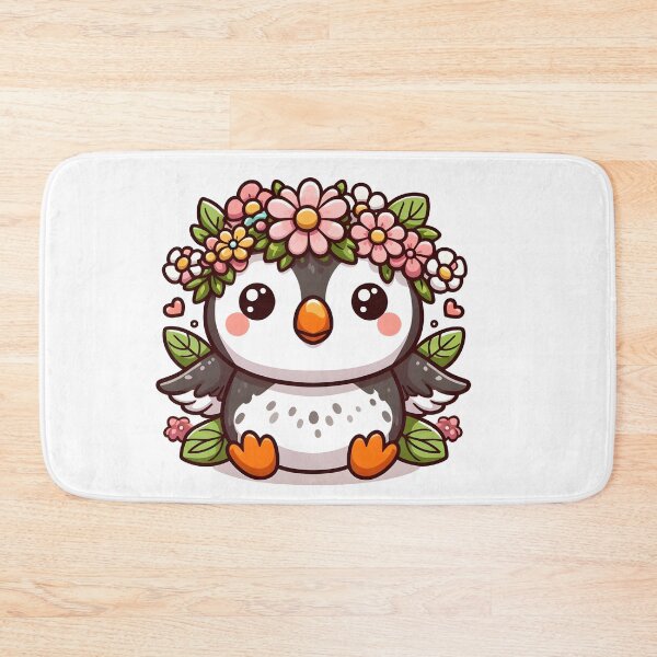Item preview, Kawaii Puffin With Flower Crown designed and sold by CanvasCutie.