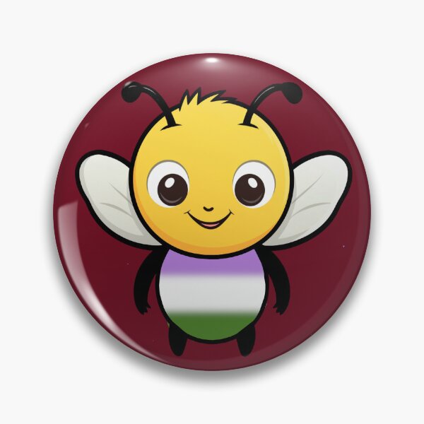 Artikelvorschau, Niedliche Biene mit Genderqueer-Pride-Flagge, dezentes Kawaii-Queer-Bienen-Design entworfen und verkauft von Travelslightly.