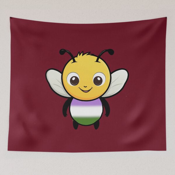 Item preview, Cute Genderqueer Pride Flag Bee, Subtle Kawaii Queer Bee Design designed and sold by Travelslightly.