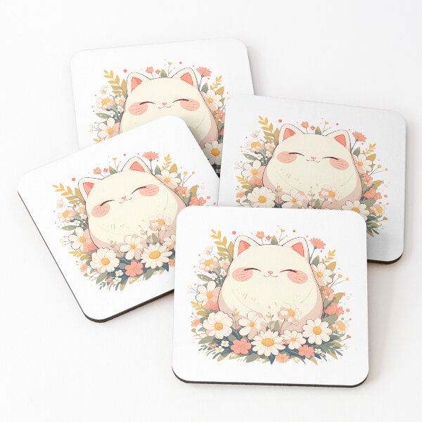 Item preview, happy cat in flowers designed and sold by HandsomeCat.