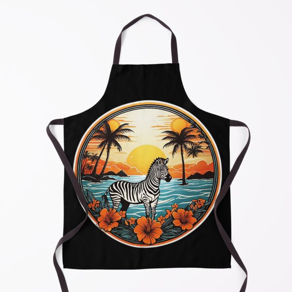Item preview, Beach Loving Zebra and Palm Trees at Sunset with Hawaiian Orchids designed and sold by NautiChic.