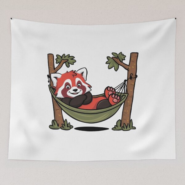 Item preview, Red Panda In Hammock designed and sold by NicolasGlowArt.