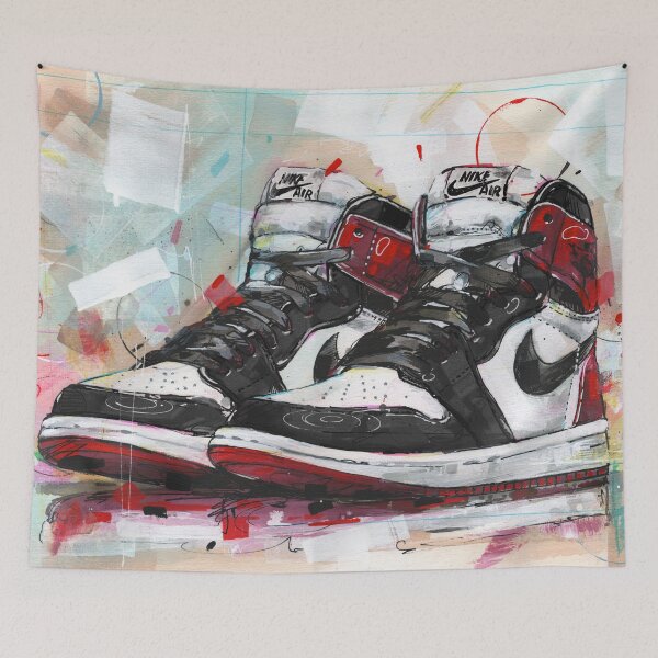 Item preview, Retro sneaker black toe painting designed and sold by GalleryKauffeld.