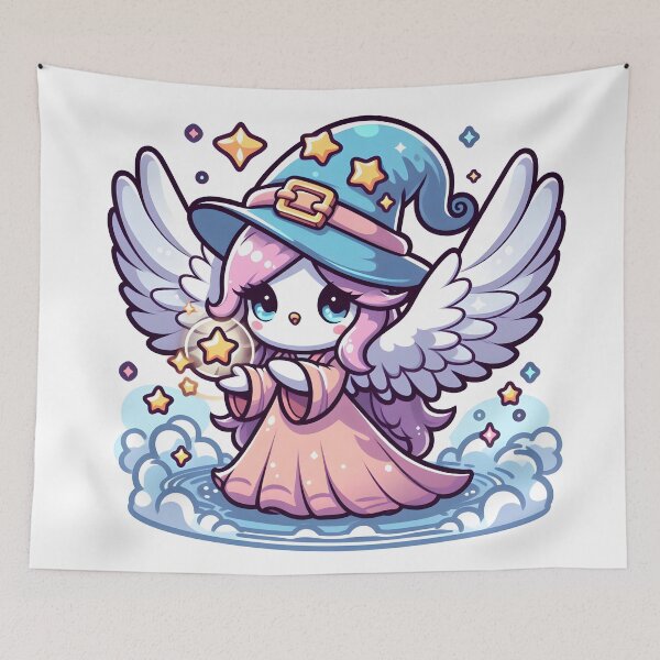 Item preview, Kawaii Magical Harpy With Wizard Hat designed and sold by CanvasCutie.