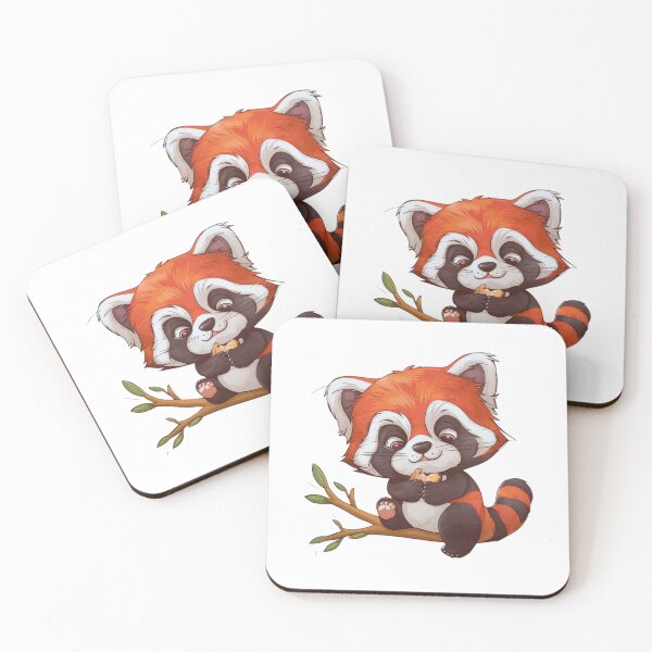 Item preview, Red Panda With Snack designed and sold by NicolasGlowArt.