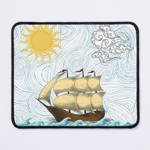 Item preview, Vintage Nautical Ship Sailing Design – Ocean Adventure Art Print designed and sold by Epic--Art.