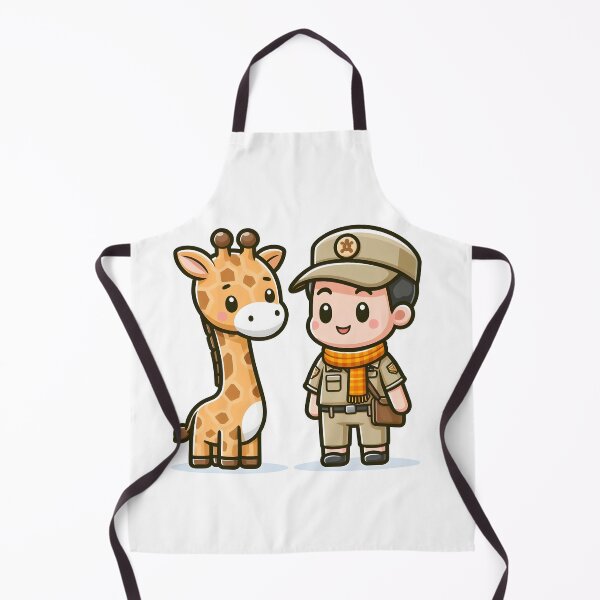 Item preview, Kawaii Zookeeper With A Friendly Giraffe Scarf designed and sold by CanvasCutie.