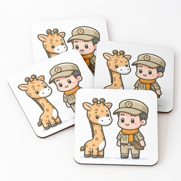 Item preview, Kawaii Zookeeper With A Friendly Giraffe Scarf designed and sold by CanvasCutie.