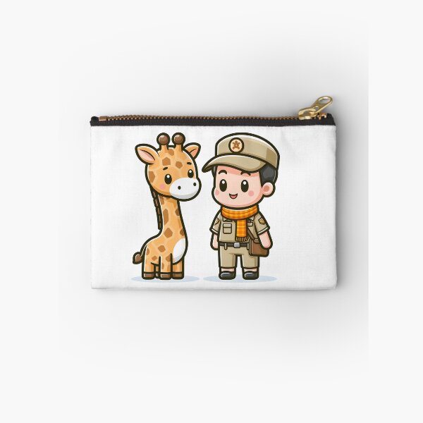 Item preview, Kawaii Zookeeper With A Friendly Giraffe Scarf designed and sold by CanvasCutie.