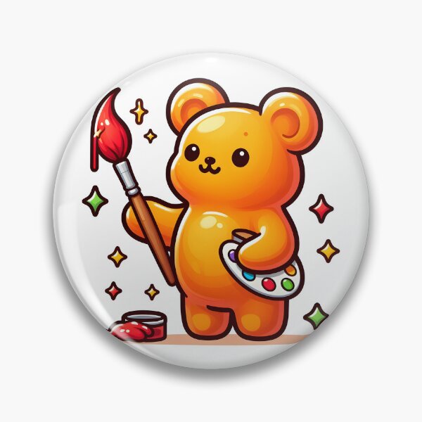 Item preview, Kawaii Gummy Bear With Paintbrush designed and sold by CanvasCutie.