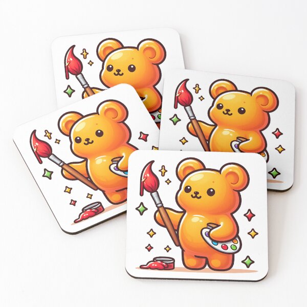 Item preview, Kawaii Gummy Bear With Paintbrush designed and sold by CanvasCutie.