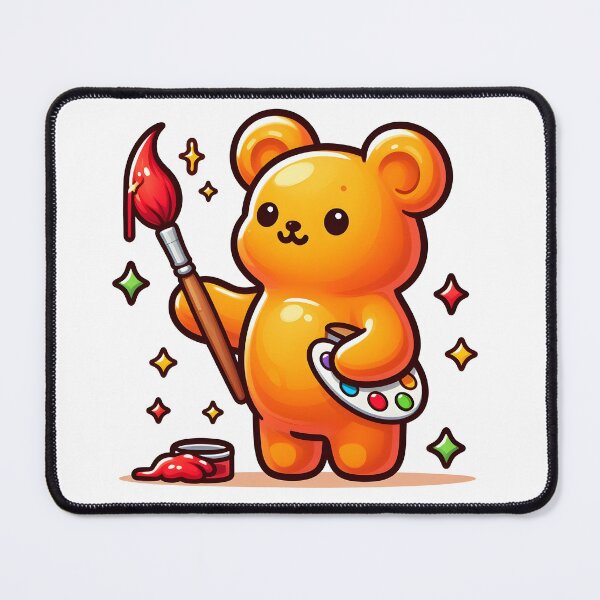 Item preview, Kawaii Gummy Bear With Paintbrush designed and sold by CanvasCutie.