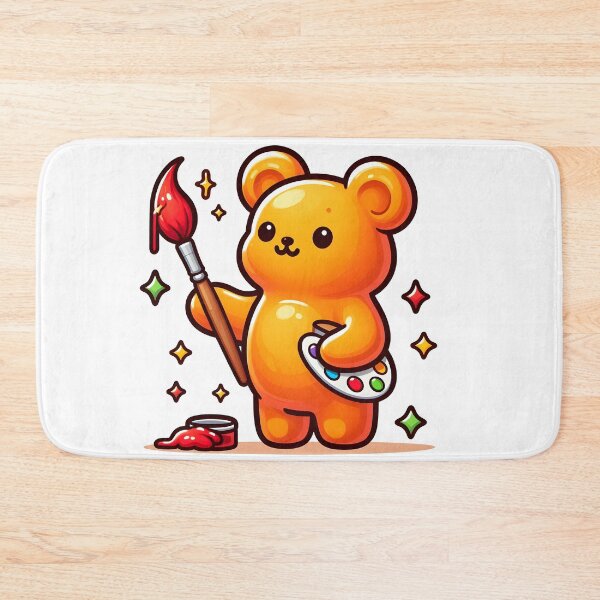 Item preview, Kawaii Gummy Bear With Paintbrush designed and sold by CanvasCutie.