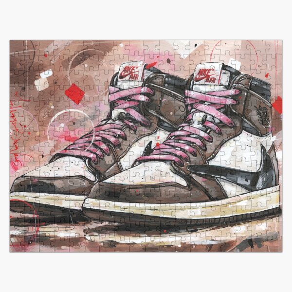 Item preview, Retro TravisScott sneaker pink laces designed and sold by GalleryKauffeld.