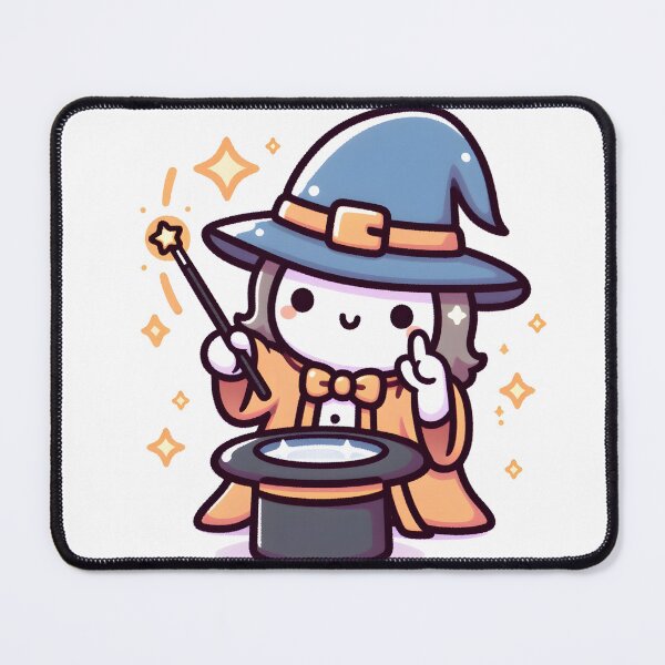 Item preview, Kawaii Wizard With A Top Hat And A Bow Tie designed and sold by CanvasCutie.