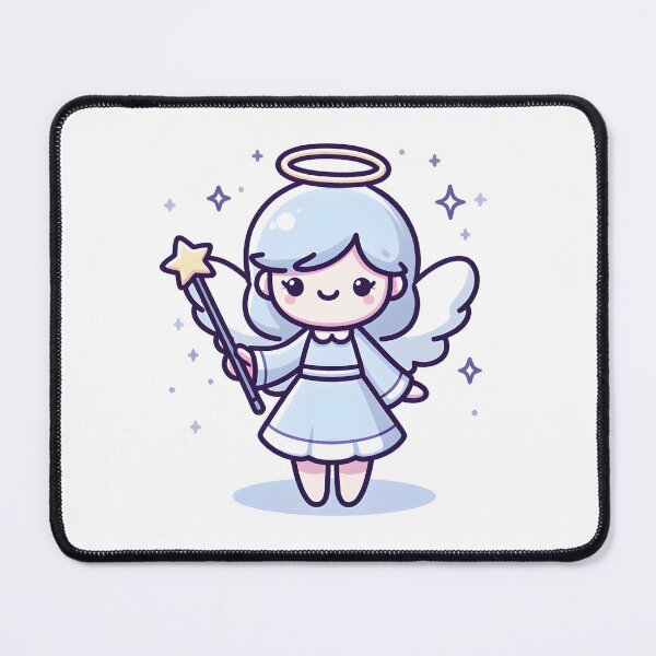 Item preview, Kawaii Blithe Angel With Fairy Wand designed and sold by CanvasCutie.